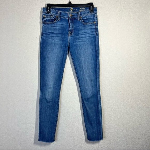 7 For All Mankind Denim - 7 For All Mankind The Ankle Skinny Jeans Womens Size 25 Light Cotton Denim